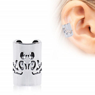 Faux piercing cartilage cylindre à gravure baroque