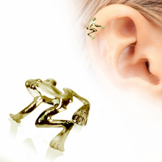 Faux piercing cartilage hlix dor en forme de grenouille