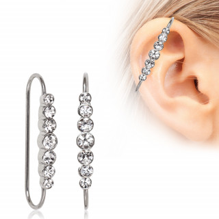 Faux piercing industriel  sept strass