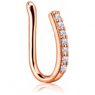 Faux piercing nez cuivr� � bande de strass