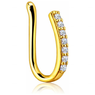 Faux piercing nez dor� � bande de strass