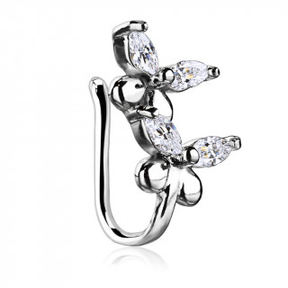 Faux piercing nez à duo de papillons