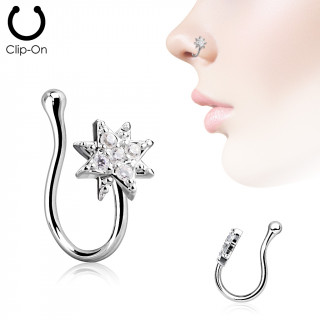 Faux piercing nez en laiton  toile clatante pave de strass