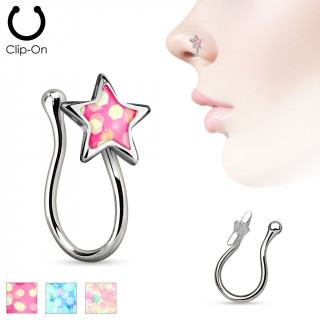 Faux piercing nez en laiton  toile scintillante