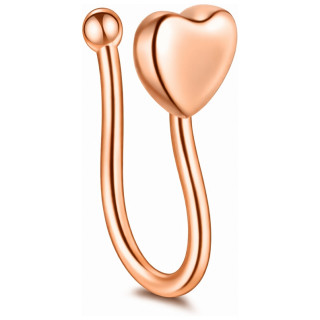 Faux piercing nez narine cuivr� � coeur relief