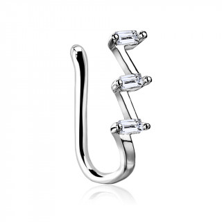 Faux piercing nez serti à zigzags