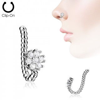 Faux piercing nez style tress  fleur