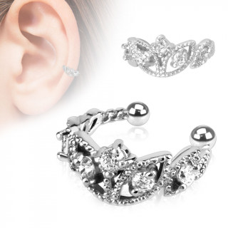 Faux piercing oreille circulaire serti style diadme