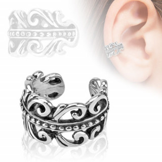 Faux piercing oreille en forme de couronne avec spirales