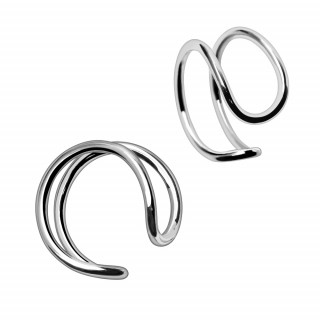 Faux piercing oreille hélix effet deux anneaux
