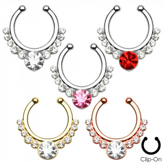 Faux piercing septum  arc de pierres lgant