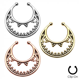 Faux piercing septum  croissant de lune perl