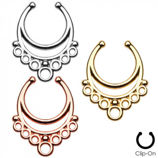 Faux piercing septum  croissant et anneaux