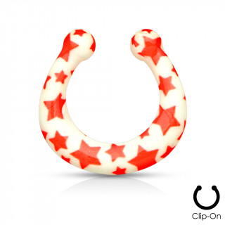 Faux piercing septum à motif étoilé