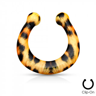 Faux piercing septum à motif léopard