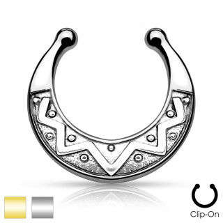 Faux piercing septum  motif tribal mystrieux