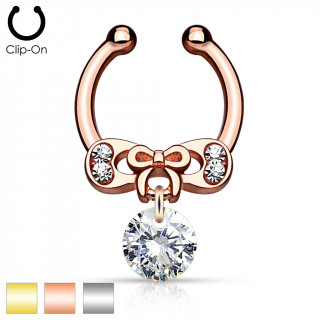 Faux piercing septum  noeud papillon