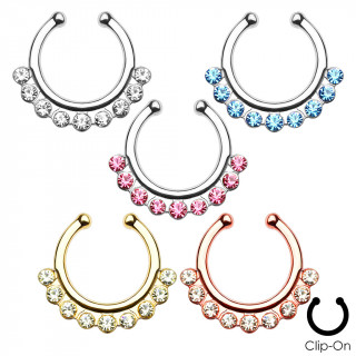 Faux piercing septum  range de pierres en arc