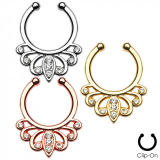 Faux piercing septum inspiration fleur de Lotus