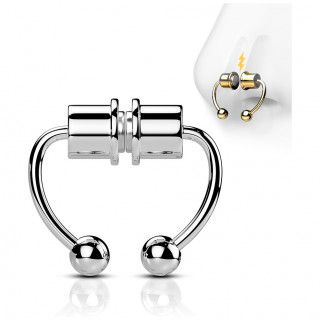 Faux piercing septum magntique (aimants) fer  cheval en acier Inox