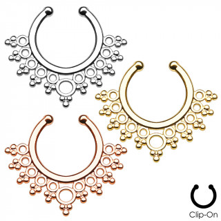 Faux piercing septum style dentelle