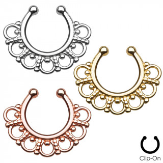 Faux piercing septum style tribal