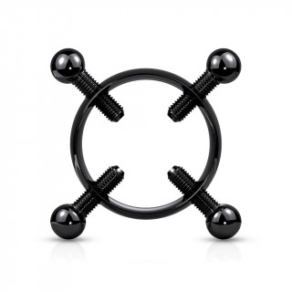Faux piercing tton Noir  vis de serrage