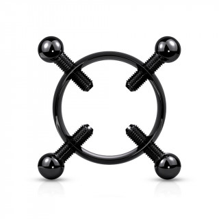 Faux piercing tton Noir  vis de serrage