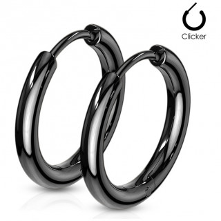 Boucles d'oreilles croles homme en acier noir (Paire)