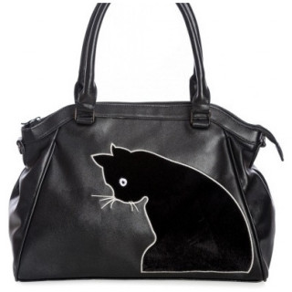 Sac  main similicuir  patch chat noir - Banned