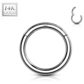 Piercing anneau  segment clips en or blanc 14 carats (oreille, tton, lvre...)