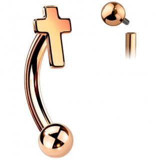 Piercing Croix Latine Cuivrée en acier (arcade, rook...)