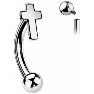 Piercing Croix Latine en acier (arcade, rook...)