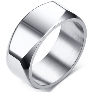 Bague homme en acier design cendrier - Silver