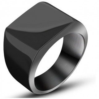 Chevalière homme acier Classic Black
