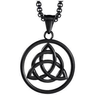 Pendentif celtique triquetra noir en acier