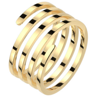 Bague femme spirale dore en acier