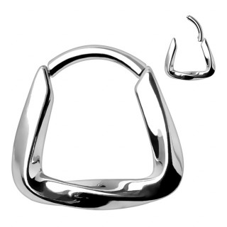 Piercing acier anneau clicker en forme de trapèze twisté (septum, lobe, hélix...)