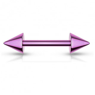 Piercing barbell violet  pointes en acier (hlix, arcade...)