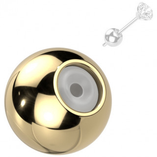 Attache boule Titane dore pour customisation boucle d'oreille (unit)