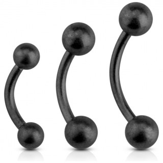 Piercing arcade en acier noir mat  boules