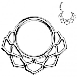 Anneau charnire  design nervur en acier haute prcision (oreille, septum...)