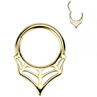 Anneau charnire dor design toile d'araigne en acier haute prcision (oreille, septum...)