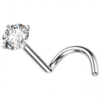 Piercing nez titane strass  tige en "U"