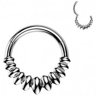 Anneau clicker ventail d'amandes en acier haute prcision (oreille, septum...)