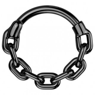 Anneau charnire Maillons noirs en acier (oreille, septum...)