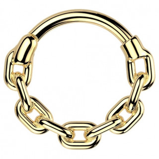 Anneau charnire Maillons dors en acier (oreille, septum...)