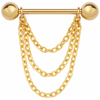 Piercing tton dor en Titane ASTM F-136  chaine triple