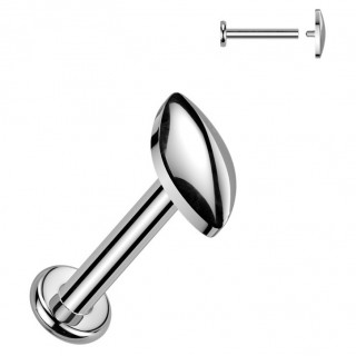 Piercing labret amande relief en titane (l�vre et oreille)