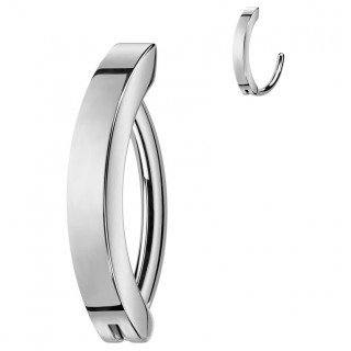 Piercing nombril Titane � charni�re avec barrette courb�e